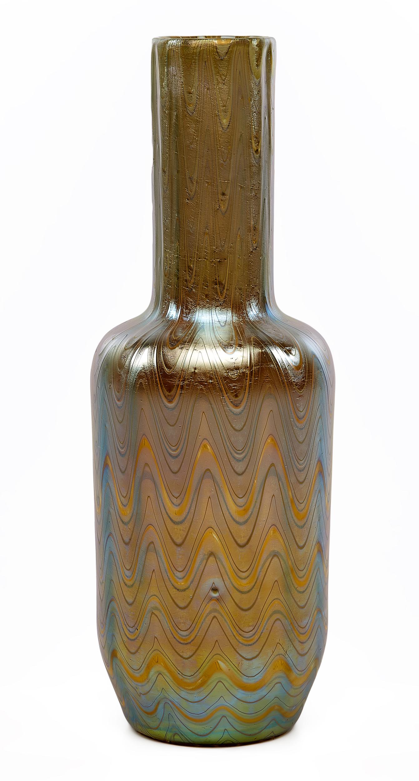 Loetz vase: LoetzCandia vaseAustriaglasssigned9.75"h x 3.25"dia