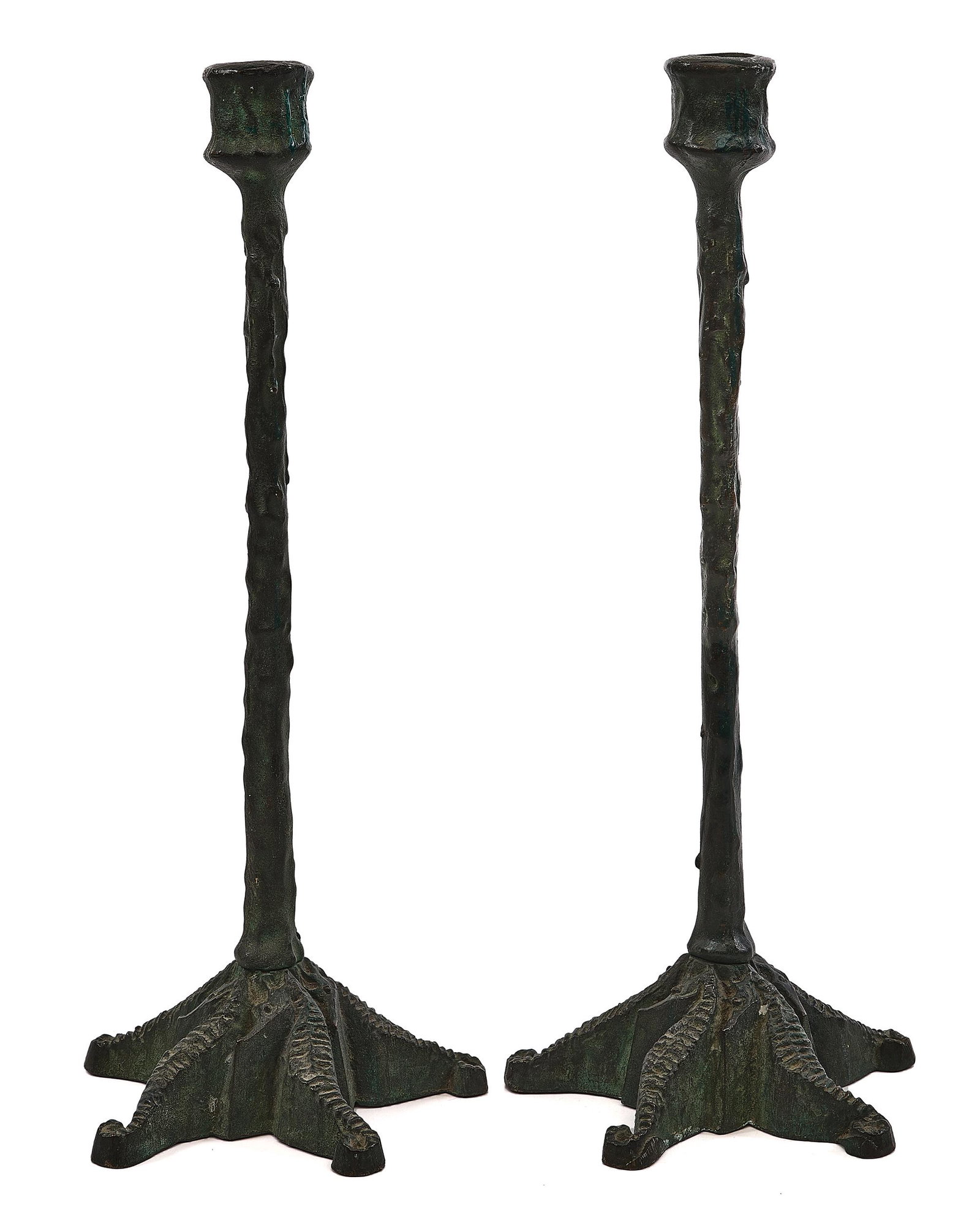 E.T. Hurley candlesticks: E.T. Hurleyseahorse candlesticks, pairCincinnatibronzesigned13"h x 5.25"w