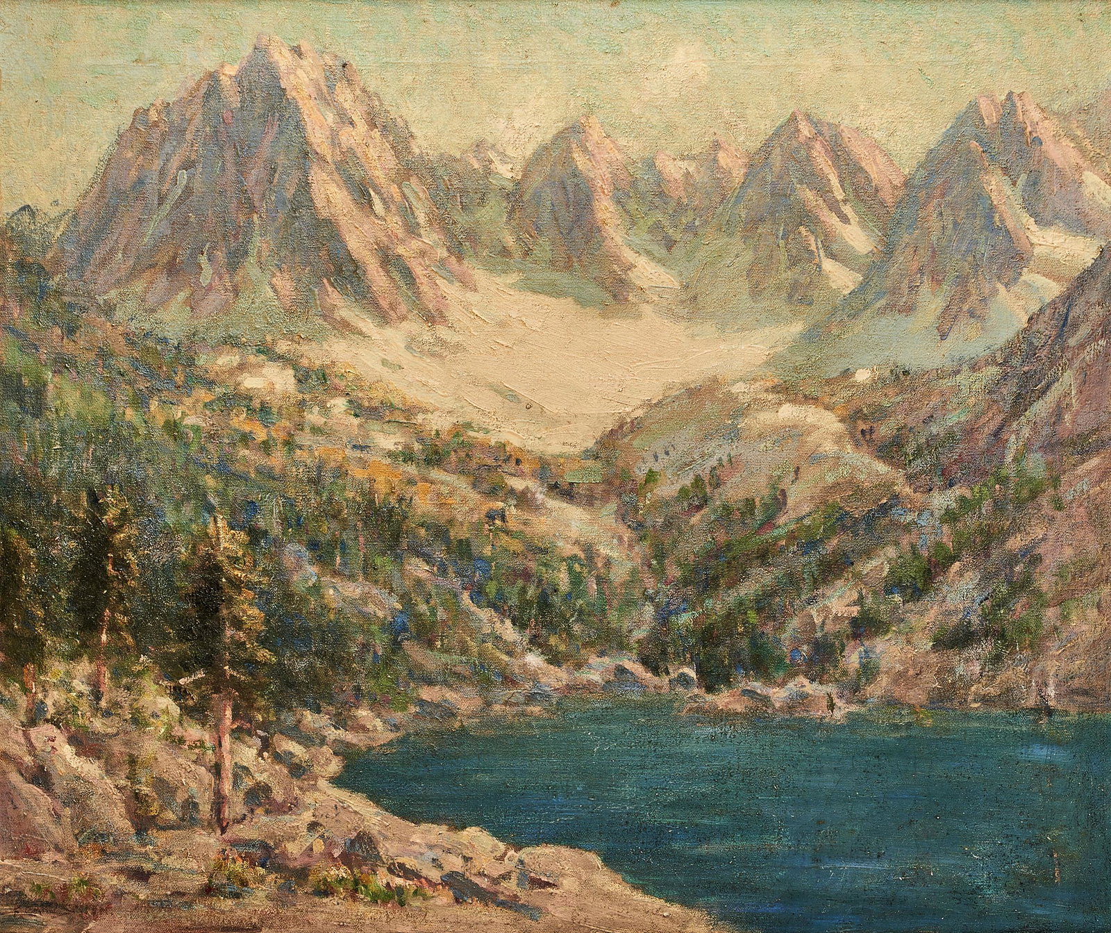 F. Carl Smith painting: F. Carl SmithHigh Sierras paintingAmericanoil on canvassigned20"h x 24"woverall: 25"h x 29"w