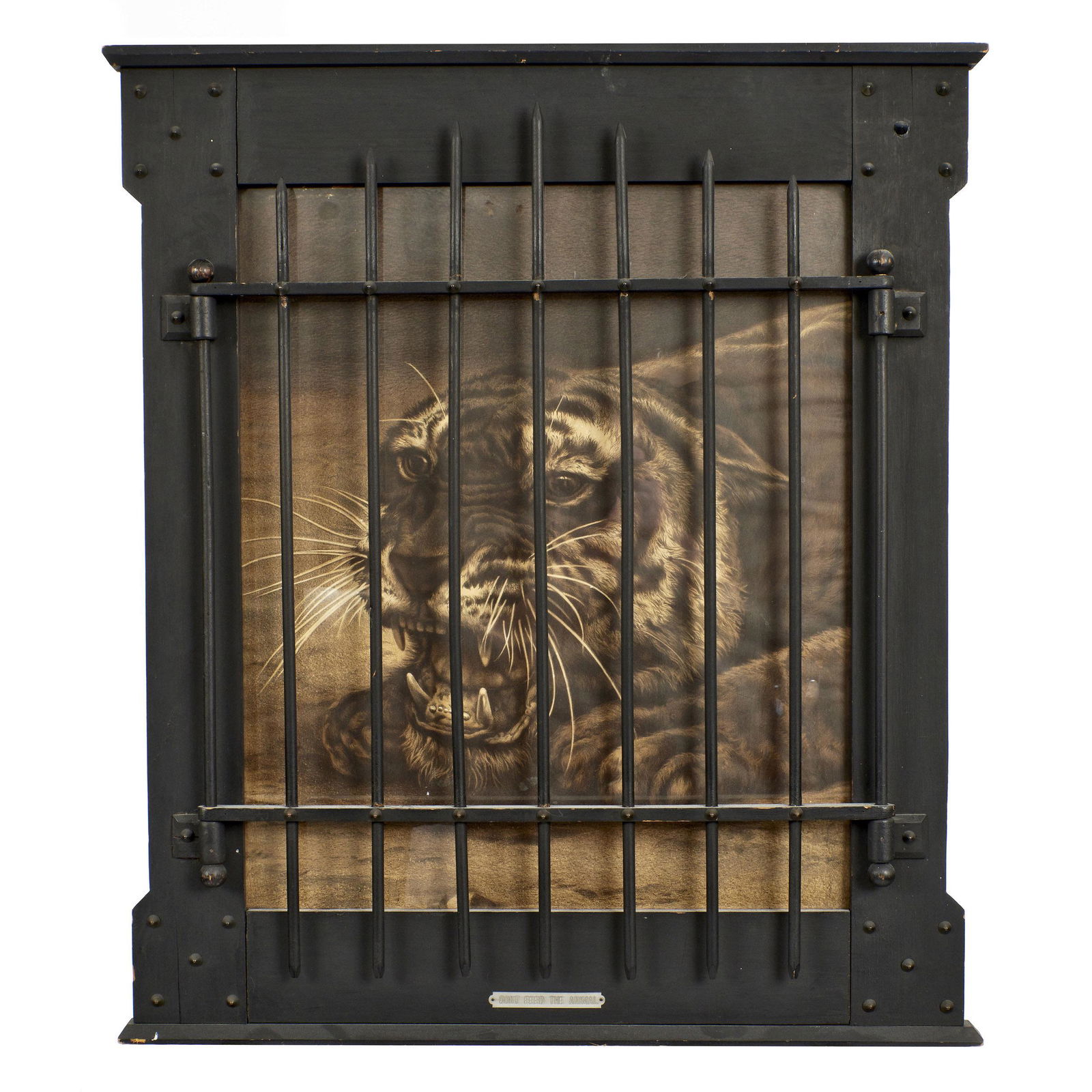 Shop Of The Crafters wall hanging: Shop Of The CraftersDon't Feed The Animal wall hangingCincinnatiwood, metalunmarked31"h x 27.5"w