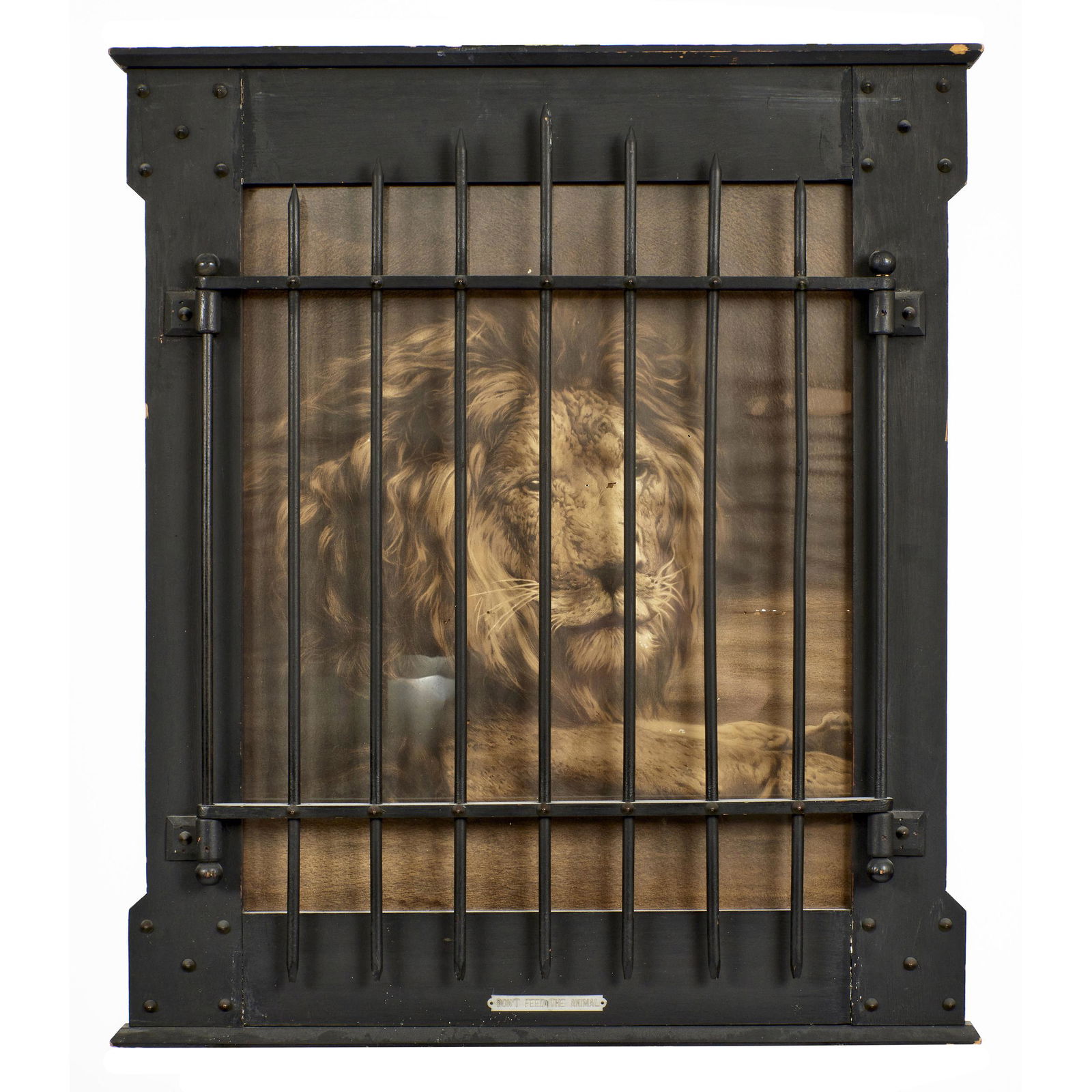 Shop Of The Crafters wall hanging: Shop Of The CraftersDon't Feed The Animal wall hangingCincinnatiwood, metalunmarked31"h x 27.5"w