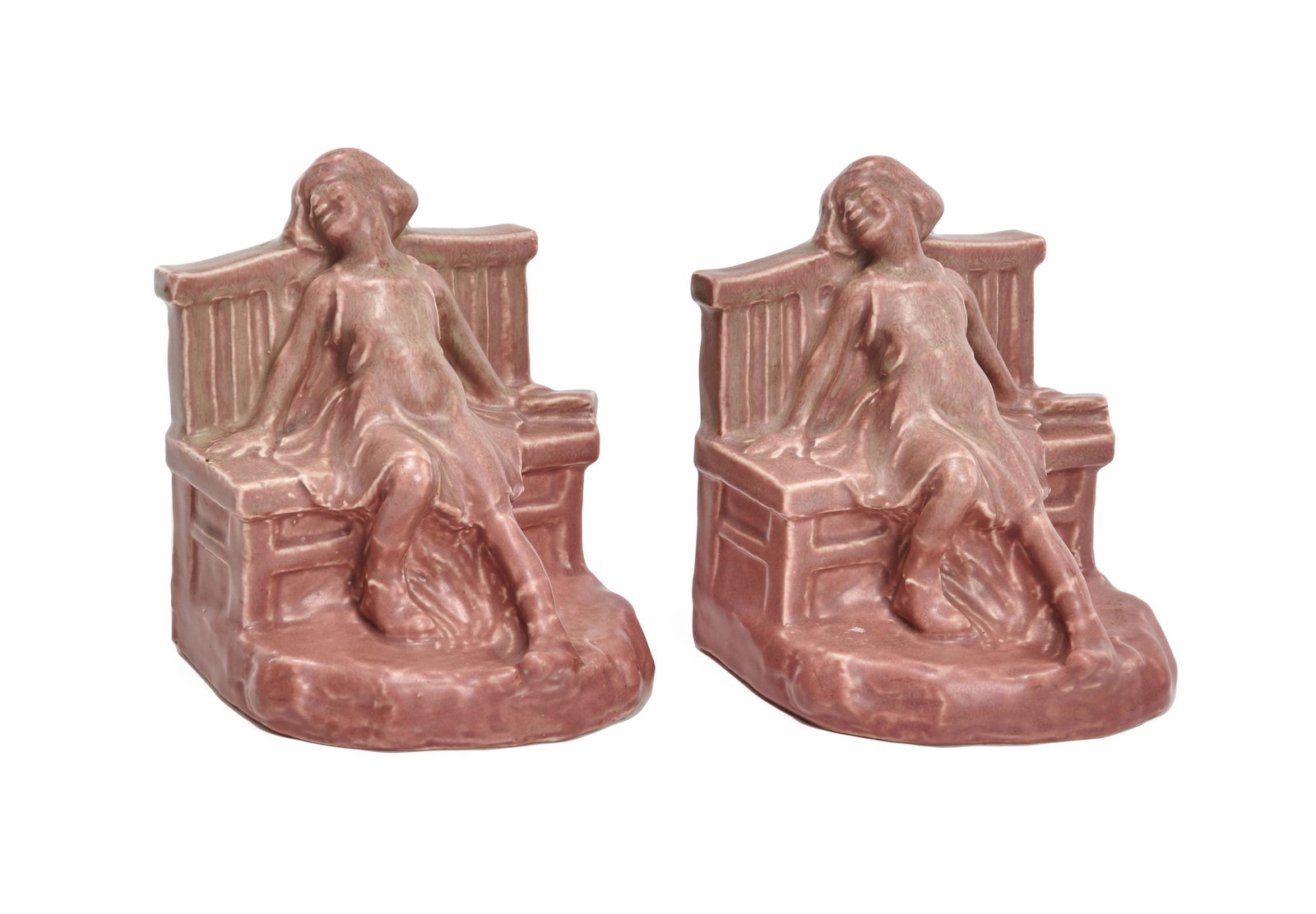 Rookwood Pottery bookends: Rookwood Pottery designed by William P. McDonald 