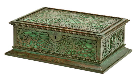 Tiffany Studios Pine Needle locking box: Tiffany Studios