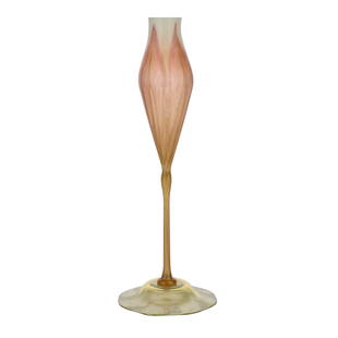 Louis Comfort Tiffany vase: Louis Comfort TiffanyFloriform vaseNew York, NYFavrile glassetched signature 12.75"h x 4.25"dia