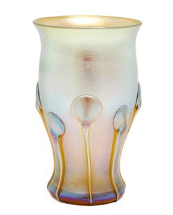 Louis Comfort Tiffany vase: Louis Comfort TiffanyvaseNew York, NYFavrile glassetched signature3.75"h x 3.5"dia 