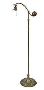 Tiffany Studios counter balance floor lamp: Tiffany StudiosCounter balance floor lamp base New York, NY bronze impressed mark 52.5"h x 12" dia at base