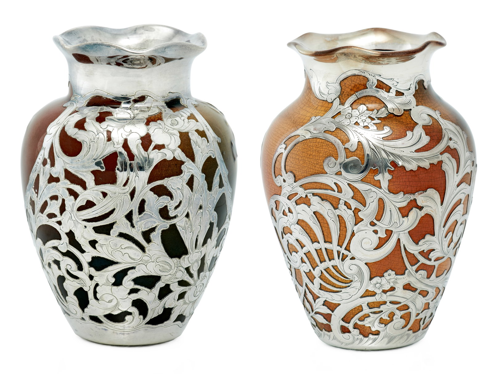 Rookwood Potterysilver overlay vase with a Rookwood Pottery by Josephine Zettel silver overlay vase (1 of 10)