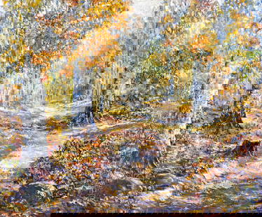 John Wesley Hardrick (American, 1891-1968) oil on board: John Wesley Hardrick (American, 1891-1968) Untitled oil on board31"h x 37"woverall: 36.5"h x 42.5"w