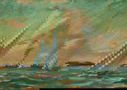 Herman Henry Wessel (American, 1878-1969): Herman Henry Wessel (American, 1878-1969)SailboatsCincinnati oil on board