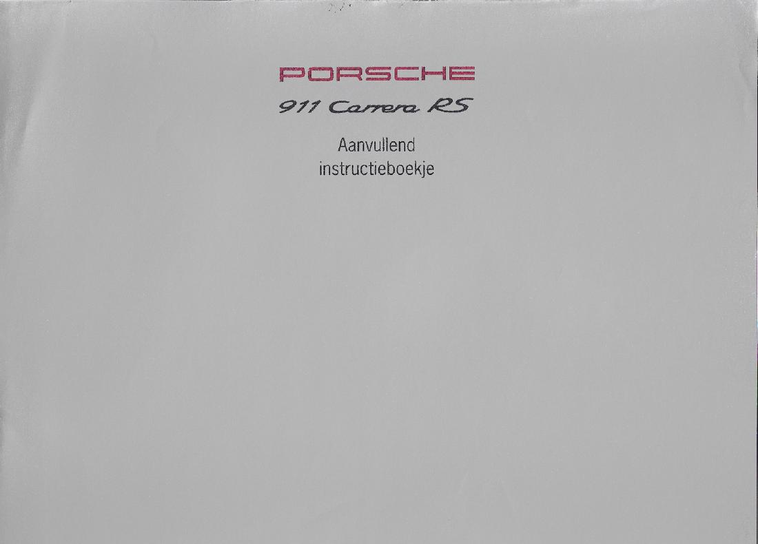 Porsche Appendix for the operating instructions 911 (1 of 1)