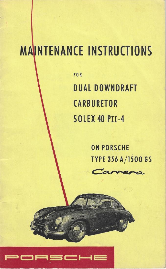 Porsche Brochure maintenance instructions type 356 A (1 of 1)