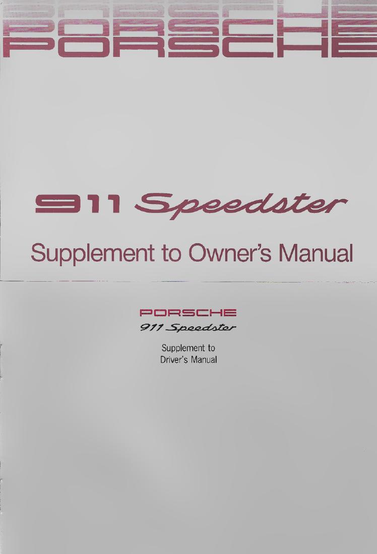Porsche 2 x appendix for the operating instructions 911 (1 of 1)
