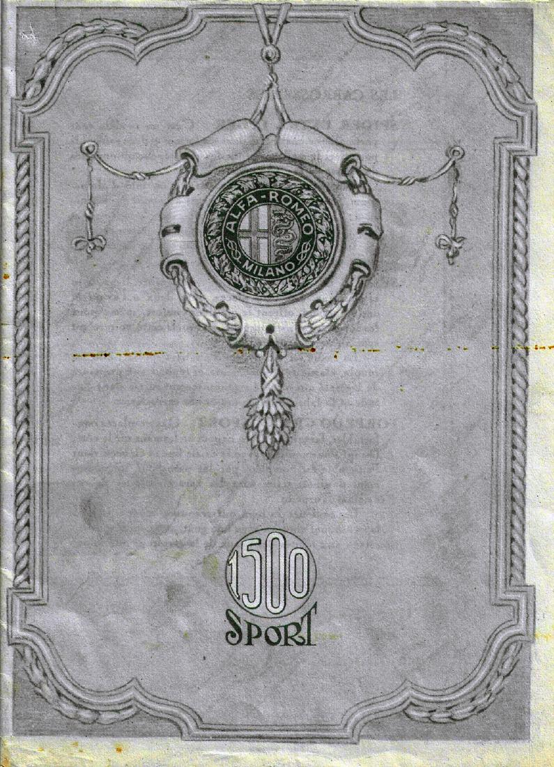 Alfa Romeo Fold-out brochure 6C 1500 Sport (1 of 1)