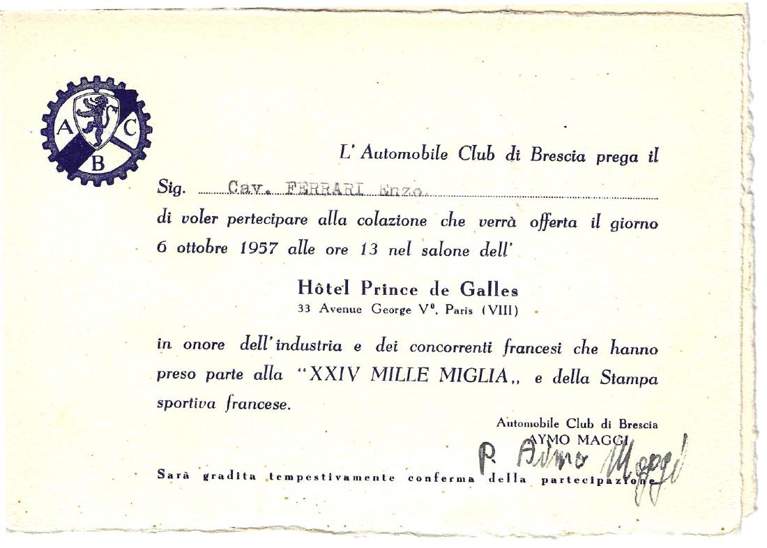 Ferrari Invitation to Enzo Ferrari to celebrate the (1 of 1)
