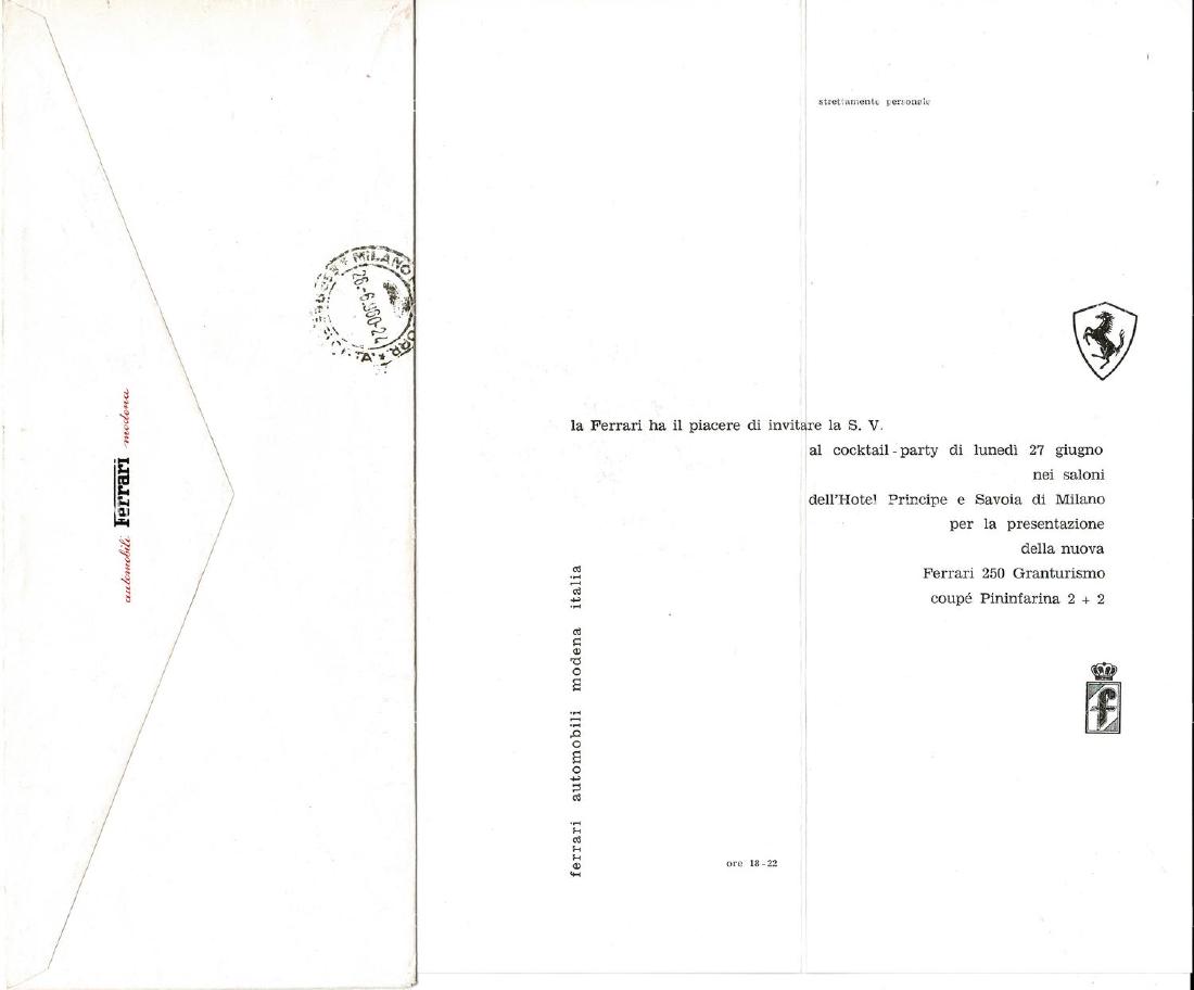 Ferrari Invitation card for the presentation of the new (1 of 1)