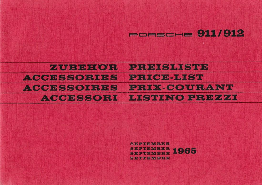 Porsche Accessories price list type 911/912 September (1 of 1)
