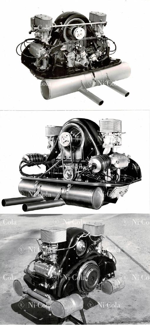 Porsche 3 original B/W press photos 356 Carrera engine (1 of 1)