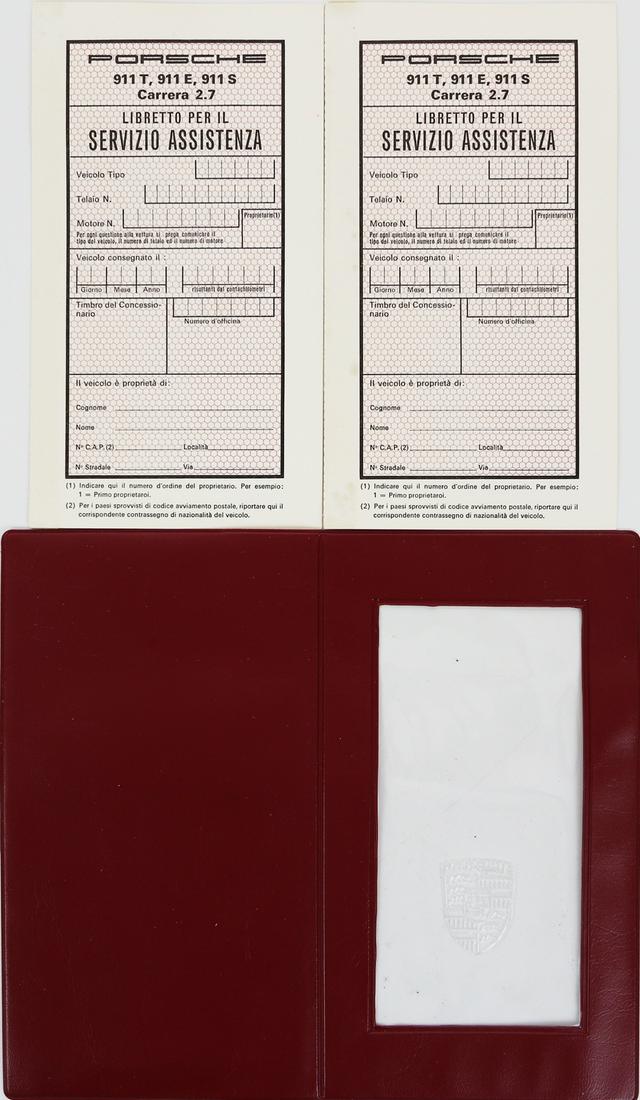 Porsche 3-pieces service pass type 911 T, 911 E, 911 S (1 of 1)