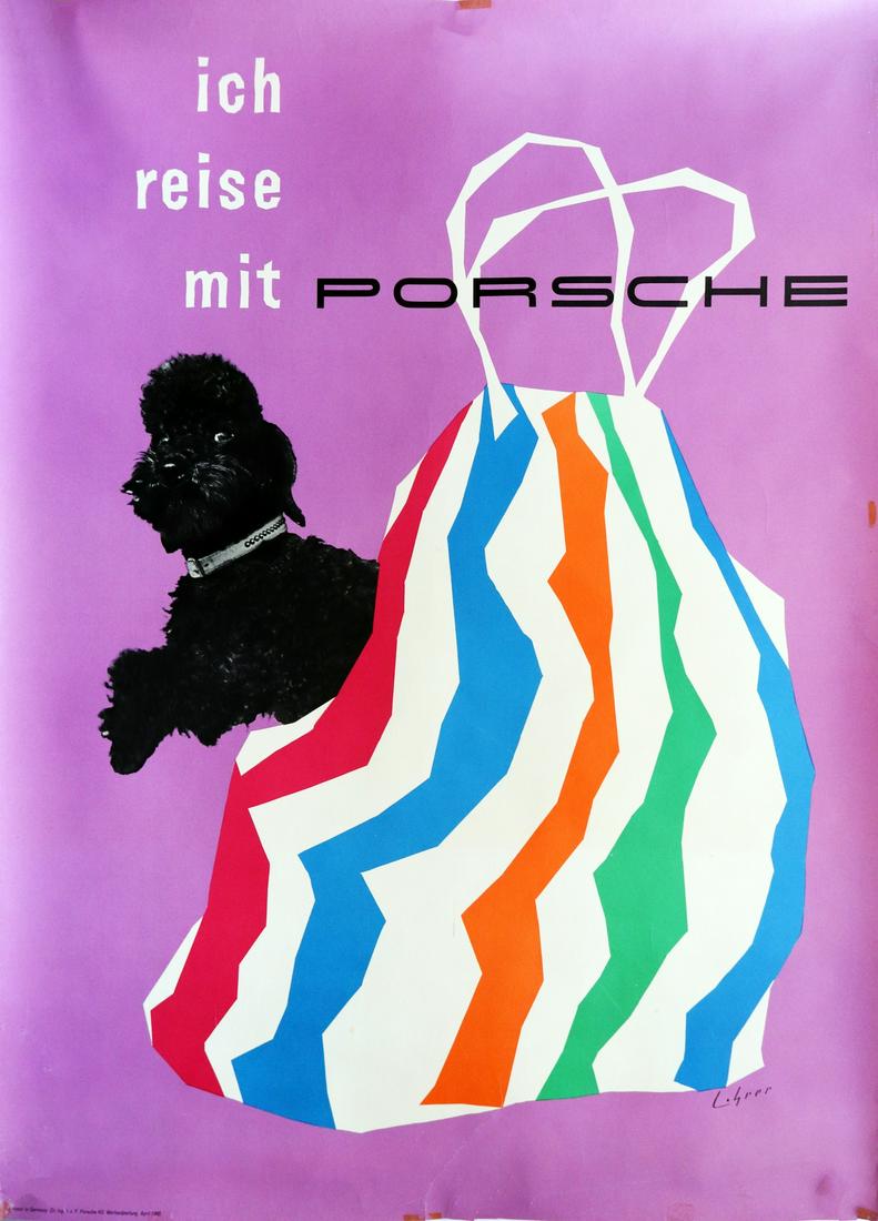 Porsche Poster 'Ich reise mit Porsche' from 1960 (1 of 1)