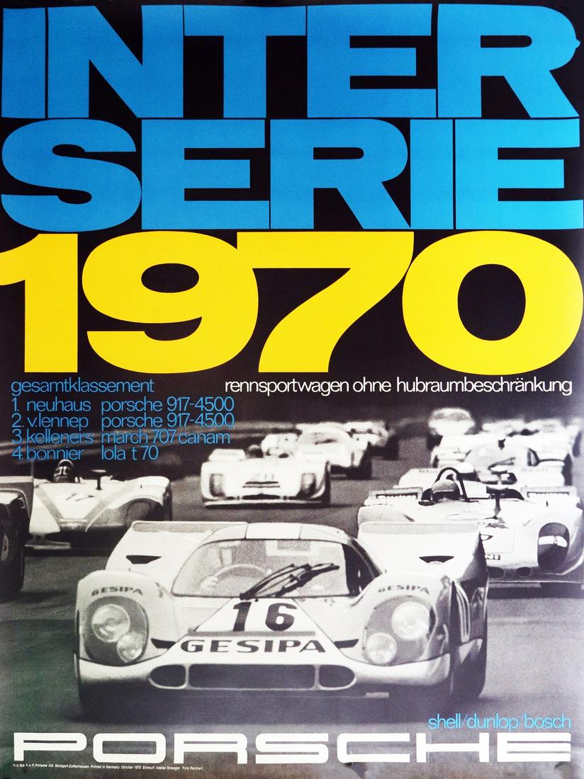 Porsche Poster 'Inter Serie 1970' (1 of 1)