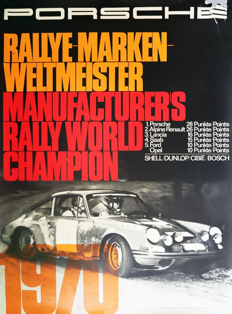 Porsche Poster 'Rallye-Marken-Weltmeister 1970' (1 of 1)