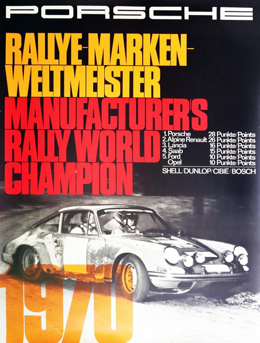 Porsche Poster 'Rallye-Markenweltmeister 1970' (1 of 1)