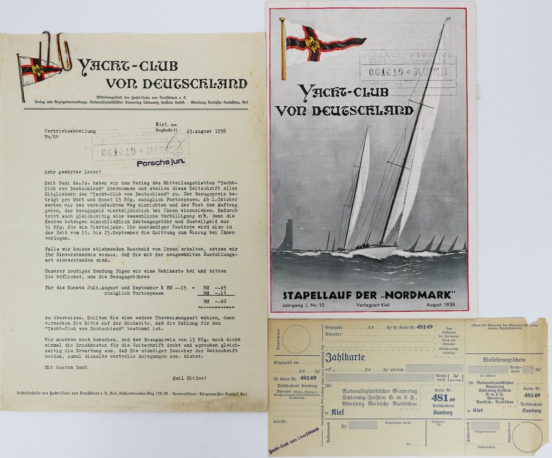 Porsche Brochure, cover letter and payment card Yacht (1 of 1)