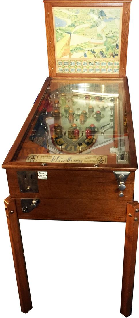 Automobilia Ball slot machine Nürburgring Nordschleife: Original key, cable, plug, discs, back panel picture, technology, description, sign, attachments parts, working, very clean
