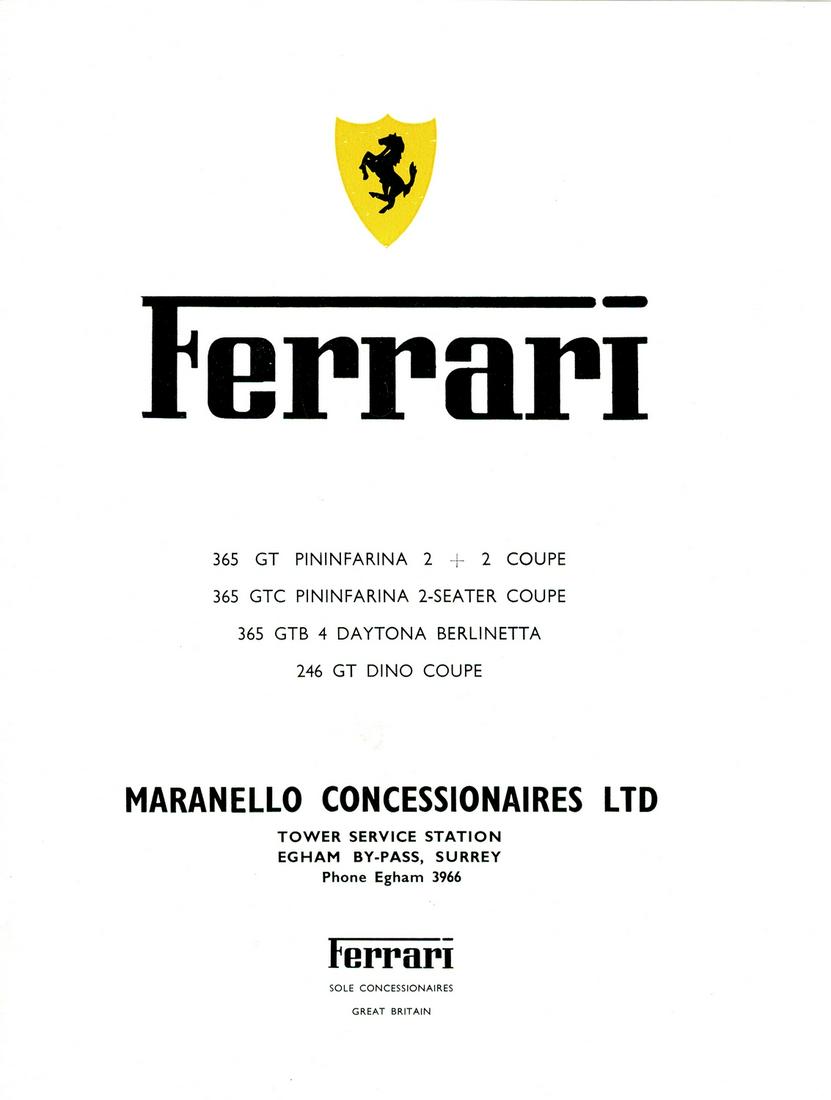 Ferrari Folder 'Maranello Concessionaires Ltd' (1 of 1)