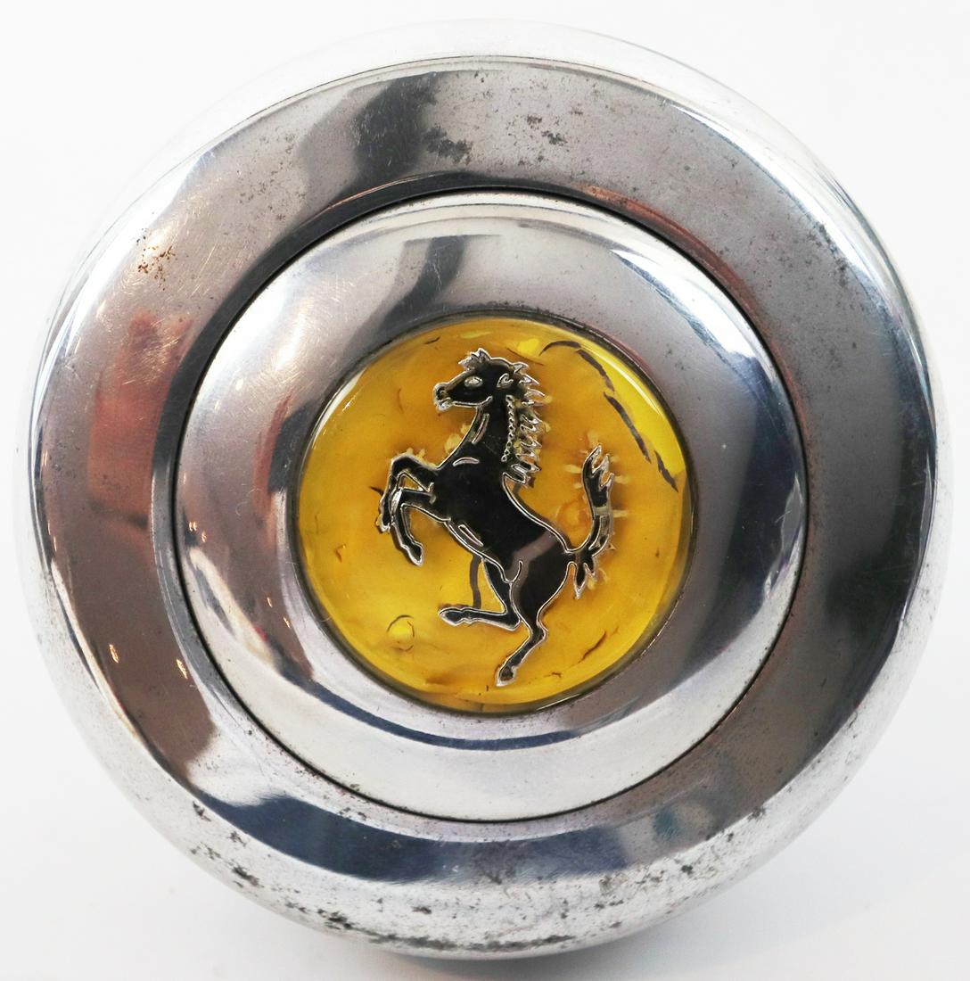 Ferrari Steering wheel hub for early 50s competition: E. g. 166 / 212 / 225 / 340 / 375, complete with Claxon horn button and alloy rim