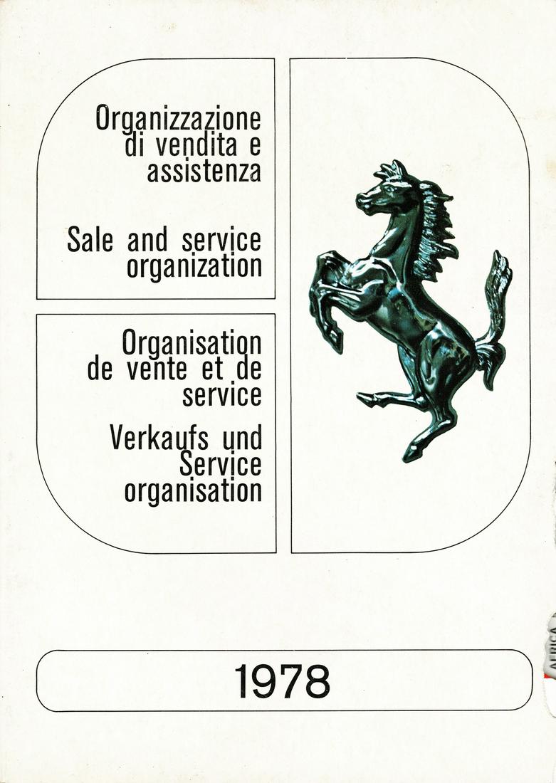 Ferrari 'Verkaufs und Service Organisation' from 1978 (1 of 1)