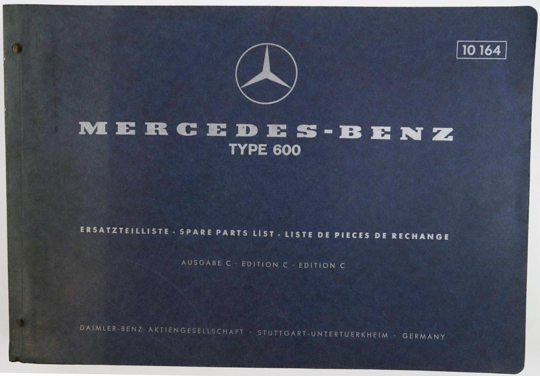 Mercedes-Benz Spare parts list type 600 edition C from: German, English, French, 540 pages