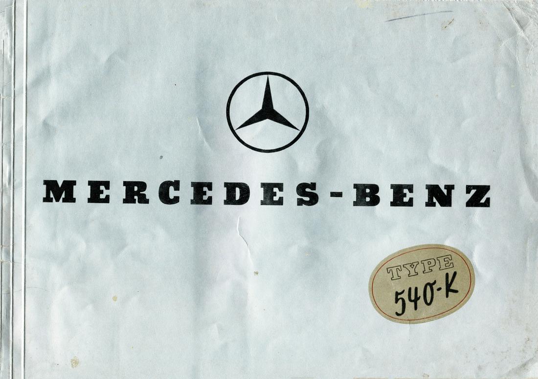 Mercedes-Benz Brochure type 540 K from 1937 (1 of 1)