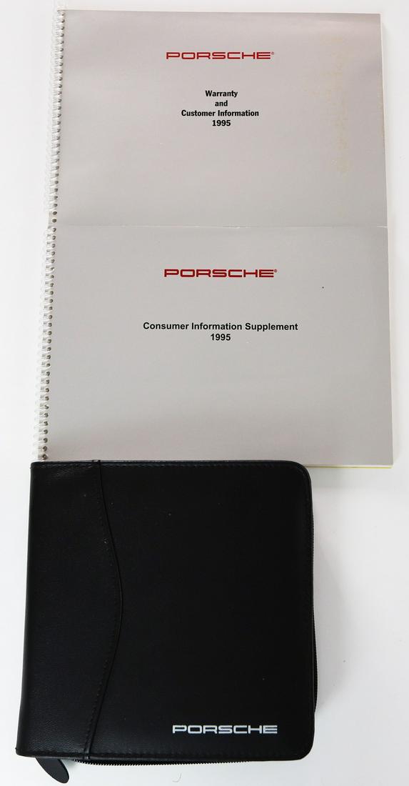 Porsche 3-pieces from the 90s: CD-pocket, 2 catalogs 'Consumer Information Supplement' and 'Warranty and Customer Information' from 1995, English
