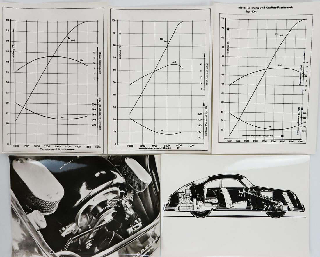 Porsche 5 original B/W factory photos type 356 A (1 of 1)