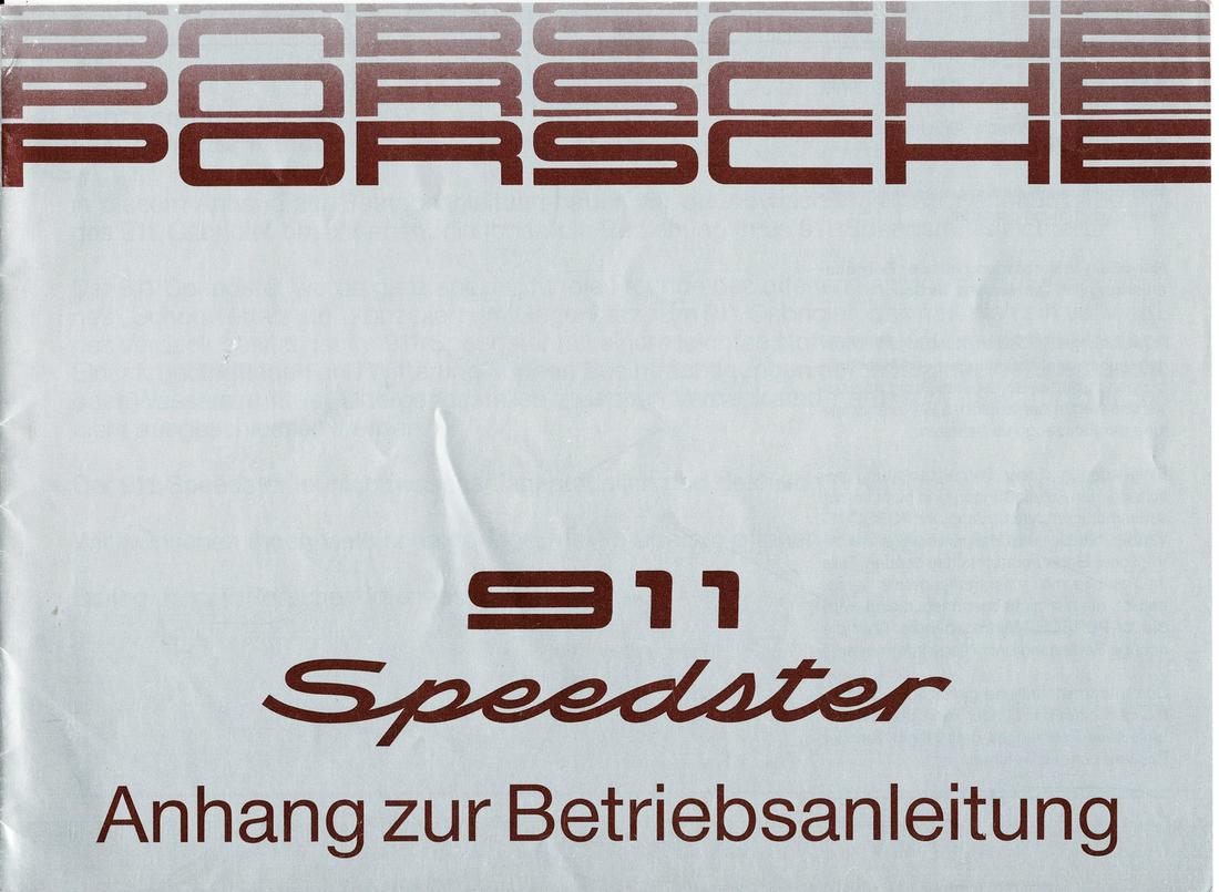 Porsche Appendix to the Operating Instructions type 911 (1 of 1)
