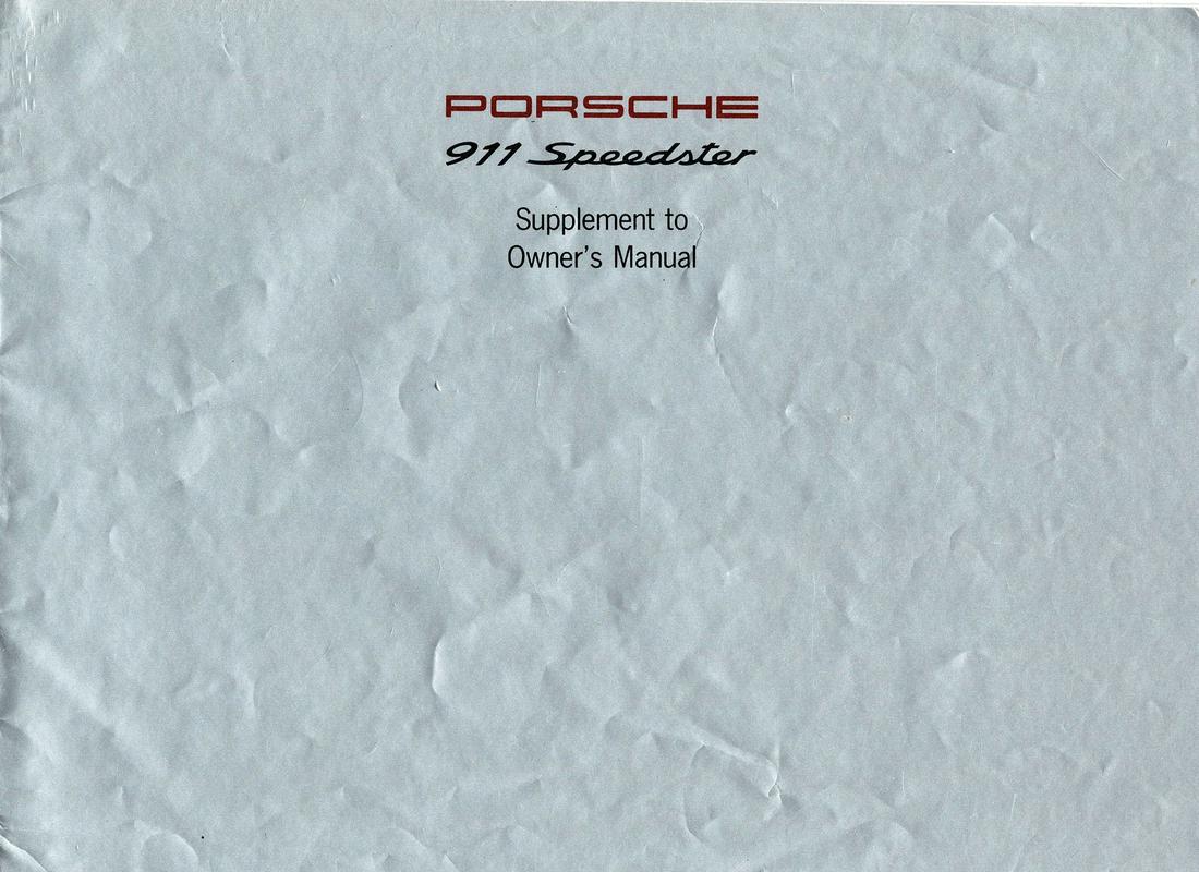Porsche Attachment to Operating Instructions type 911 (1 of 1)