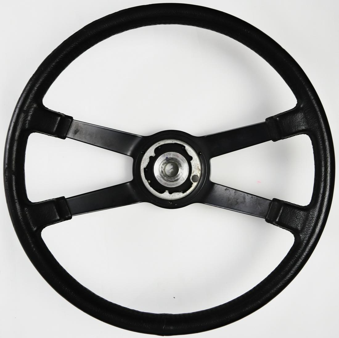 Porsche VDM leather steering wheel from 1973: Part number: 911.347.082.00, 5/73, unrestored, Diameter: 40 cm, very rare