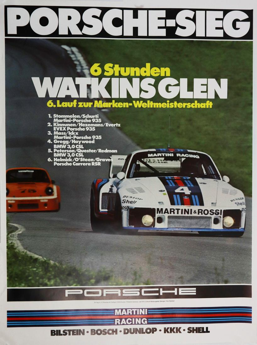 Porsche Poster 'Porsche Sieg - 6 Stunden Watkins Glen': 6th round of the brand world championship, design Strenger, 101 x 76 cm
