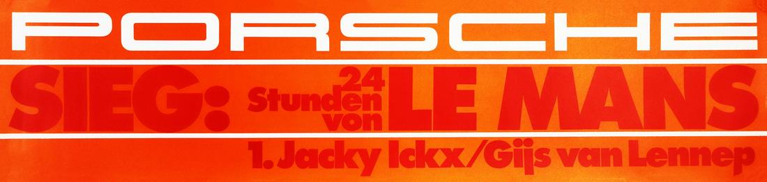Porsche Poster 'Sieg: 24 Stunden von Le Mans': 1. Jacky Ickx/Gijs van Lennep, 28 x 118 cm