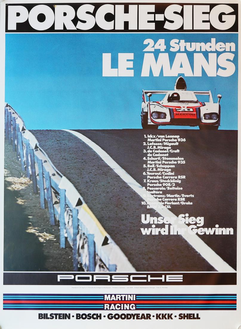Porsche Poster 24 hours Le Mans from 1976: 101 x 76 cm