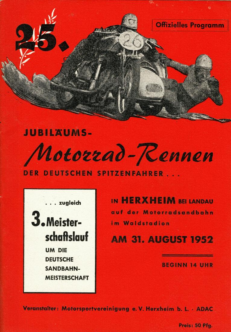 Rennprogramm '25. Jubiläums-Motorrad-Rennen in Herxheim: -