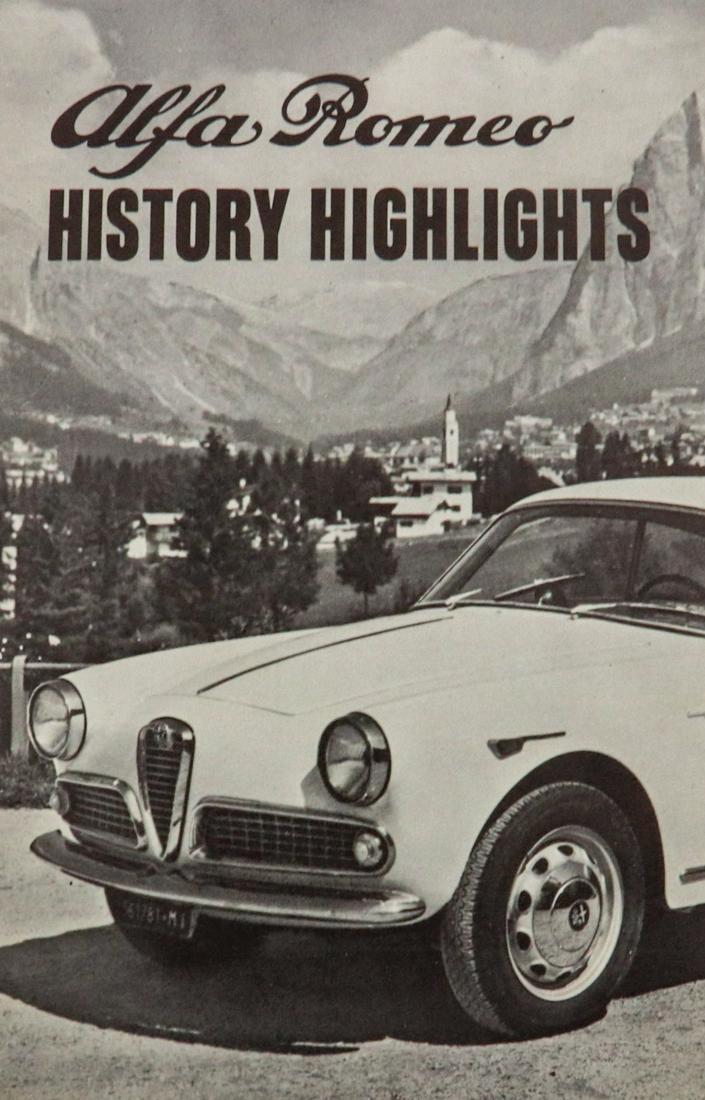 Alfa Romeo 1962 'Alfa Romeo History Highlights': English, 16 pages