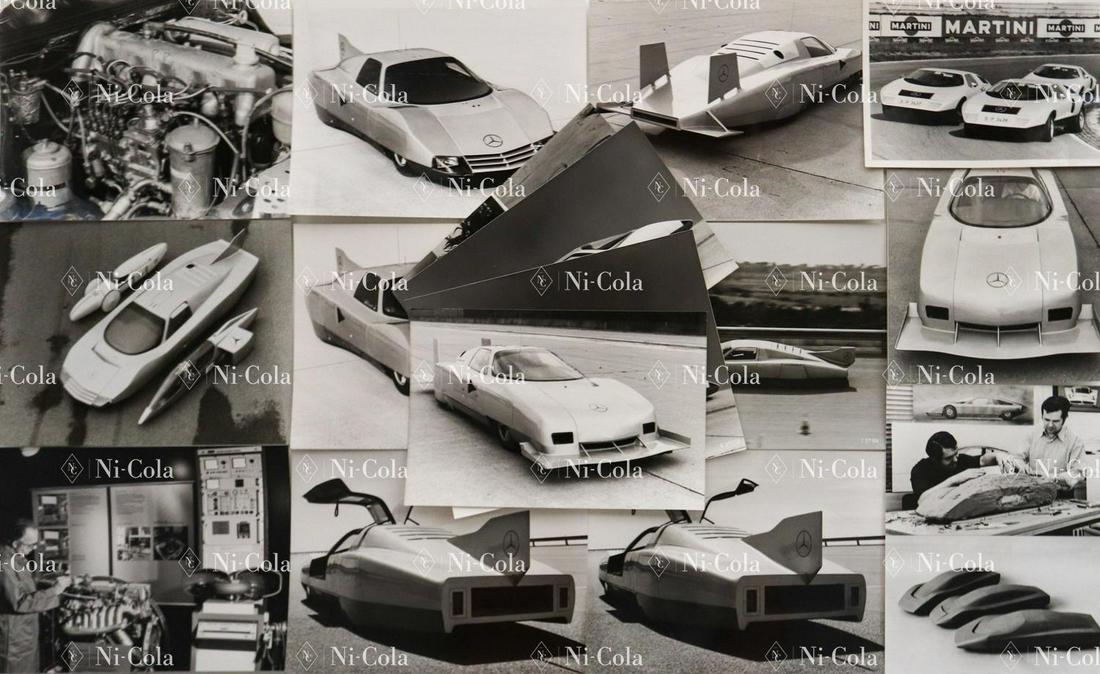 Mercedes-Benz 16 B/W factory press photos C111 and: 21 x 17 cm