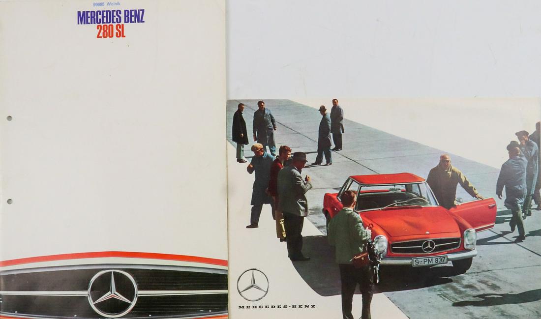 Mercedes-Benz 2 brochures from 1963 and 1967: German, 1 x punched