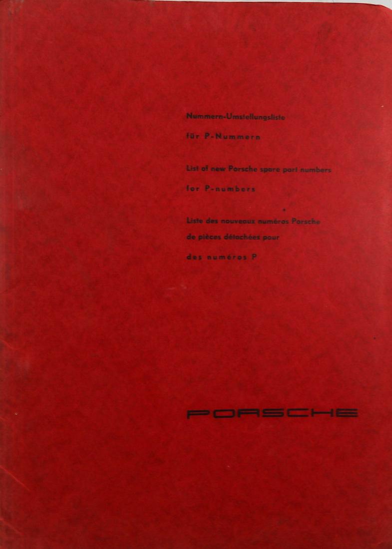 Porsche Folder 'Nummern-Umstellungsliste für P-Nummern' (1 of 1)