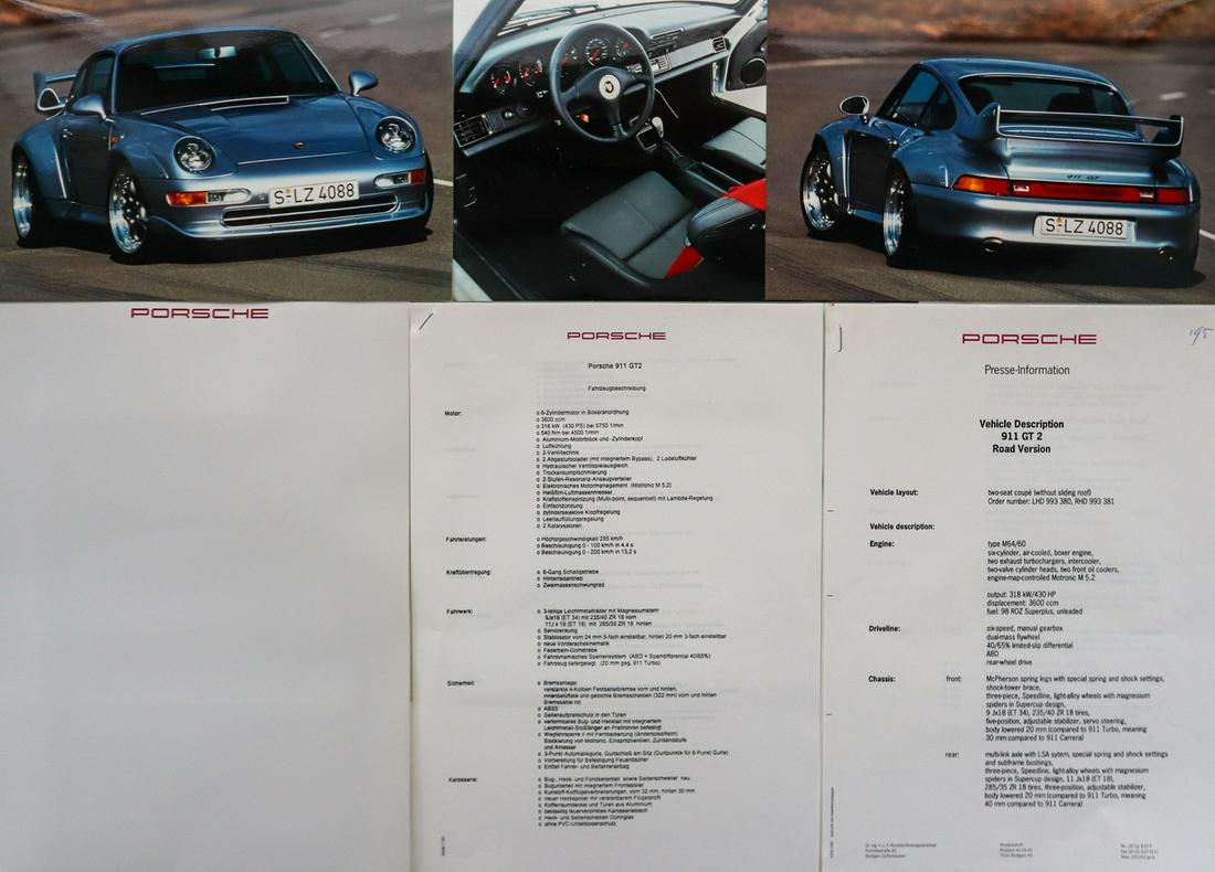 Porsche Press kit type 911 GT 2 Road Version from 1995 (1 of 1)