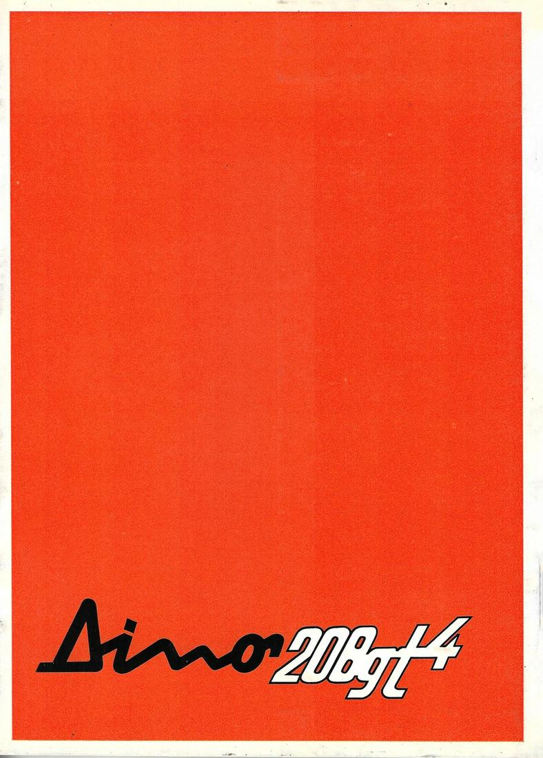 Ferrari Operating Instructions for Dino 208 GT 4 from (1 of 1)