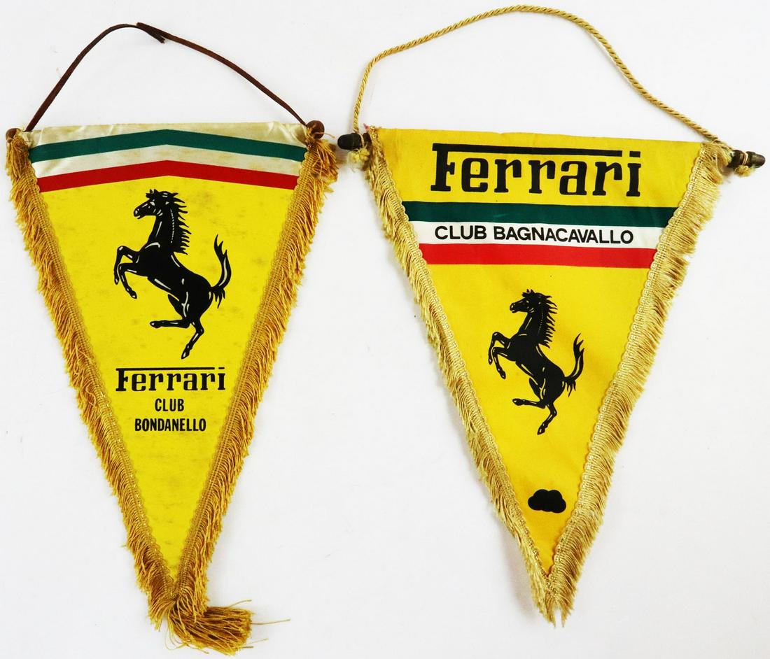 Ferrari 2-parts pennants Ferrari-Club from the 70s: 1 x 'Ferrari Club Bagnacavallo', 1 x 'Ferrari Club Bondanello'