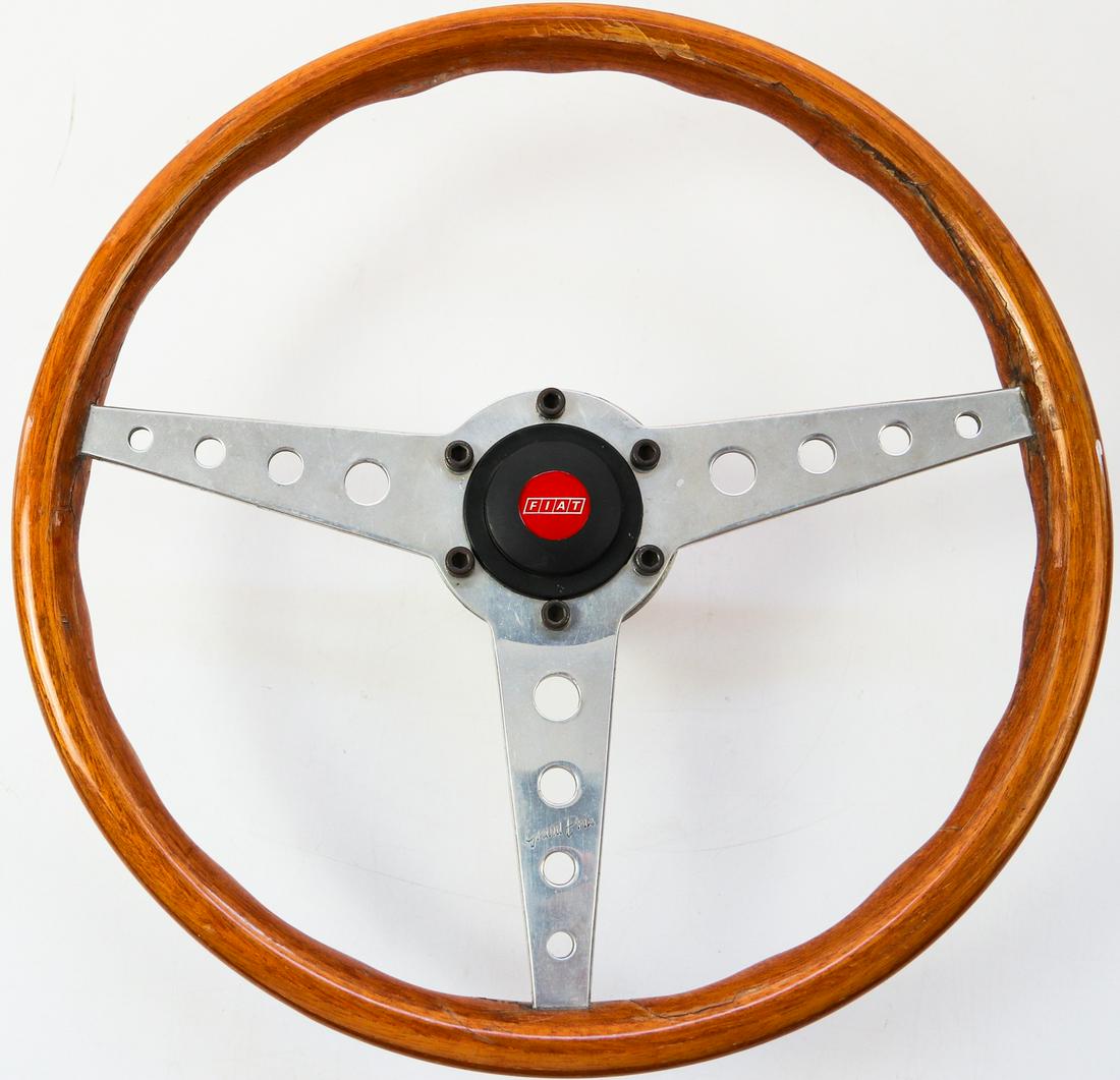 Fiat Wooden steering wheel 'Grand Prix' for type 500 /: Incl. hub / horn button, diameter: 36 cm